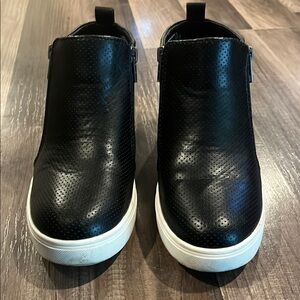 Time and Tru Black Perforated Sneakers
